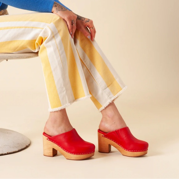 Charlotte Stone Marlo Clogs in Red / Flame - Picture 3 of 3